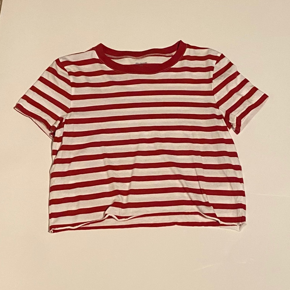 Madewell Striped Cropped Tee